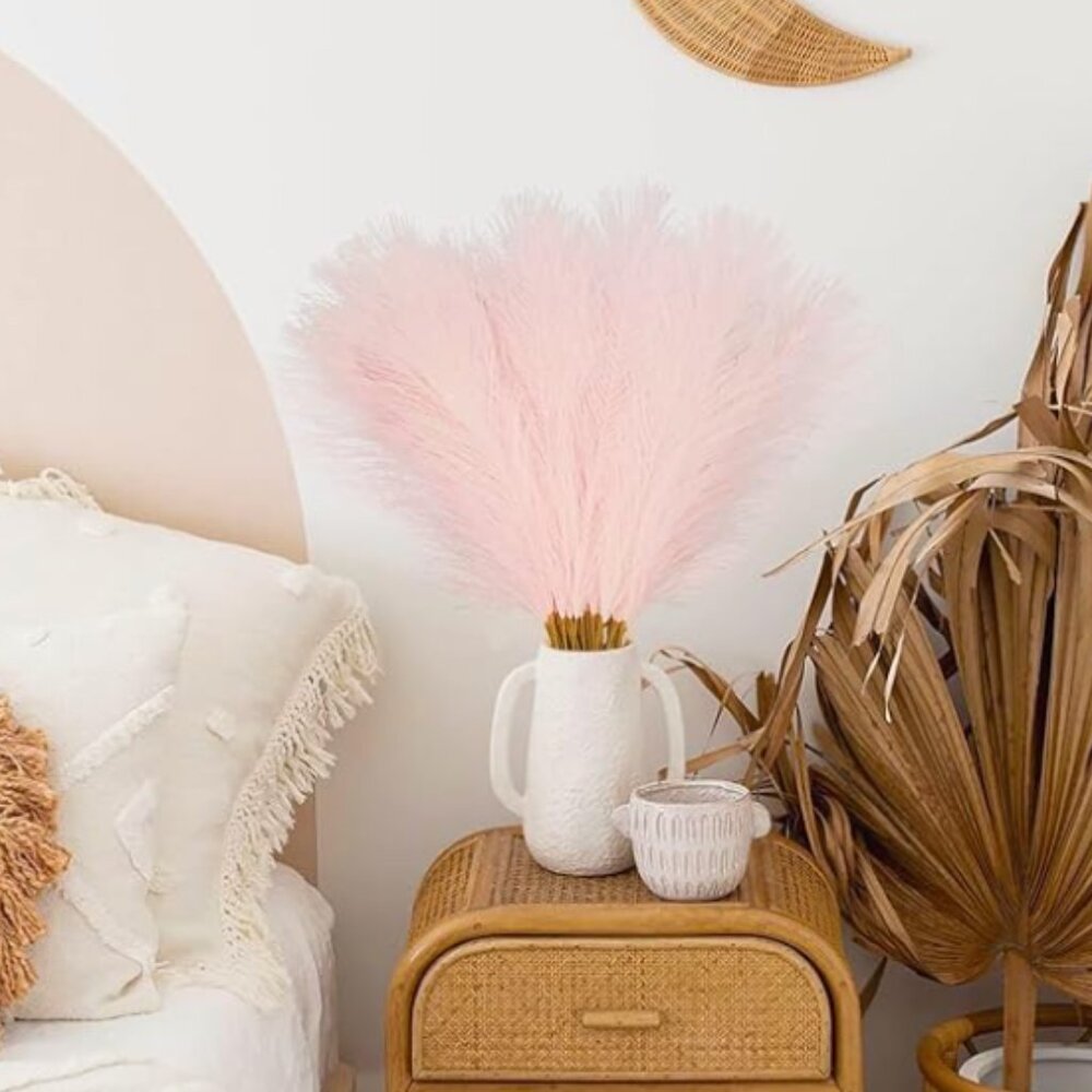 50pcs Pink Faux Pampas Grass – 21.6" Artificial Pompous Floral Decor